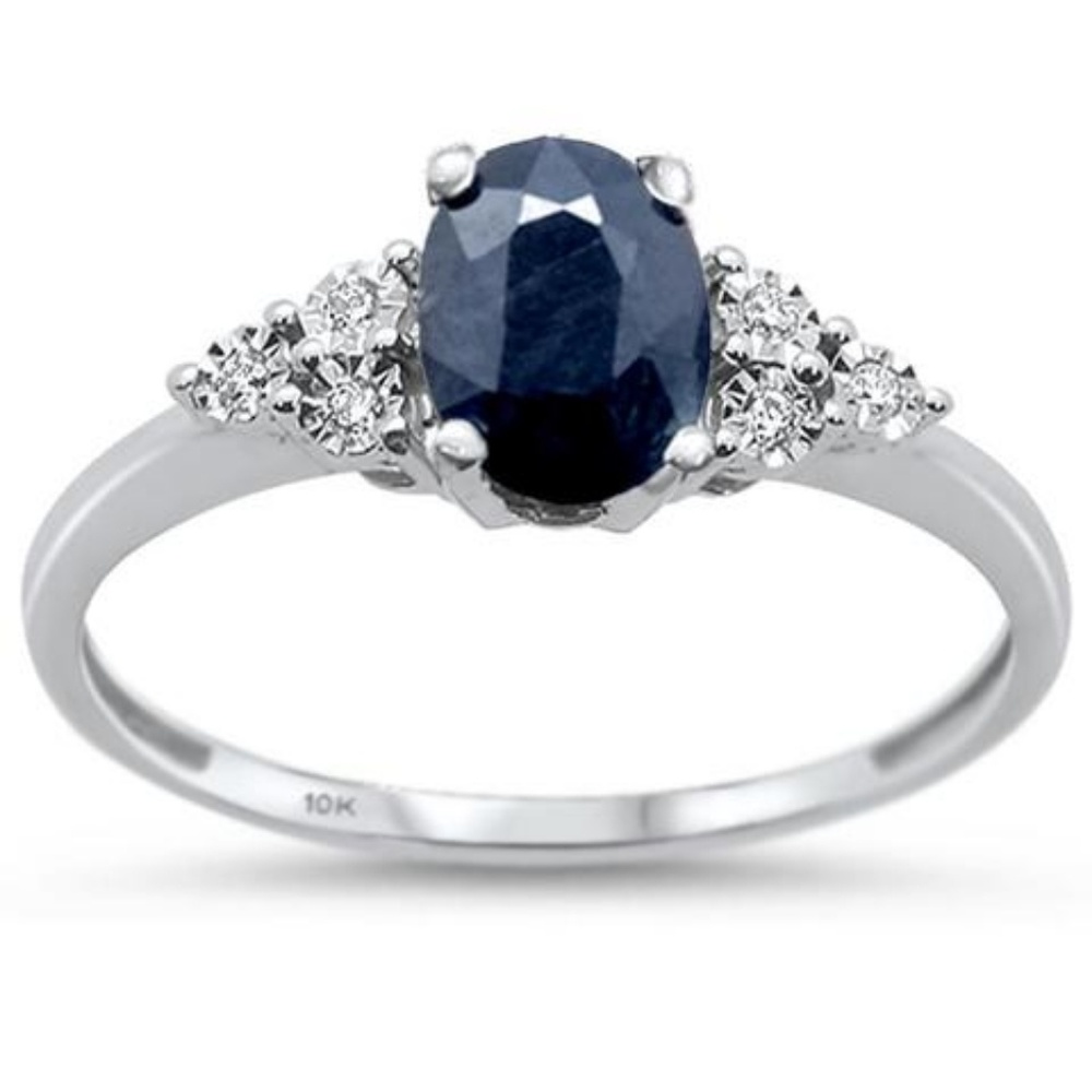 white gold diamond and sapphire ring